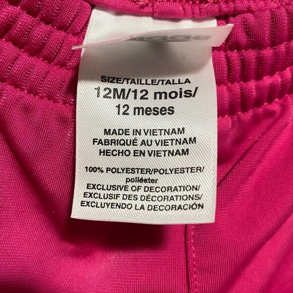 Adidas Infant Girl's Hot Pink Polyester Jogger Sweatpants Size 12 months - Picture 3 of 5